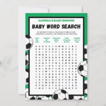 サッカー赤ちゃんシャワーゲーム，サッカー – 編集可能な名前，