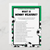 サッカー赤ちゃんシャワーゲーム，サッカー – 編集可能な名前， 招待状 (正面/裏面)