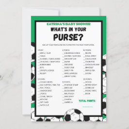 サッカー赤ちゃんシャワーゲーム，サッカー – 編集可能な名前， 招待状