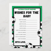 サッカー赤ちゃんシャワーゲーム，サッカー – 編集可能な名前， 招待状 (正面/裏面)