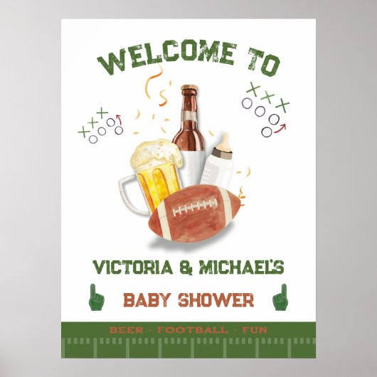 サッカー赤ちゃんシャワーテールゲートカップルゲーム日 ポスター (正面)