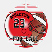 サッカー赤と白 メタルオーナメント (裏面)