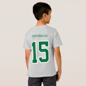 サッカー蹴が君の目標に – 緑 Tシャツ (裏面フル)