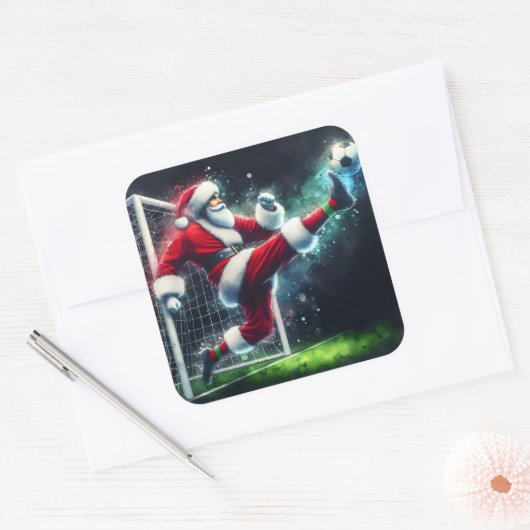 サッカー蹴フェスティバルサンタ|過去記事 スクエアシール (封筒)