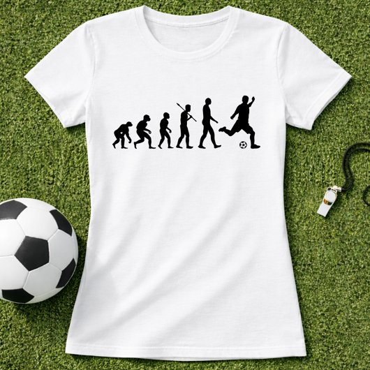 サッカー進化のシルエット; フットボール進化 Tシャツ