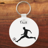 サッカー遊のグラフィックブラック キーホルダー (正面)