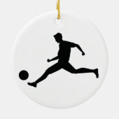 サッカー遊のグラフィックブラック セラミックオーナメント (裏面)