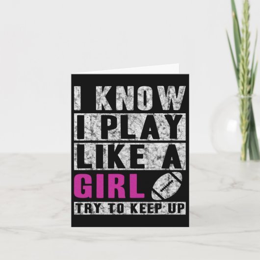 サッカー遊の女の子が起きようとしてい保る カード (正面)