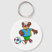 サッカー遊の熊のスポーツ衣装 キーホルダー (正面)