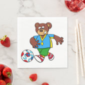 サッカー遊の熊のスポーツ衣装 スタンダードランチョンナプキン (インサイチュ)