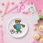 サッカー遊の熊のスポーツ衣装 ペーパープレート (パーティー)