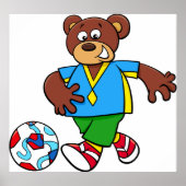サッカー遊の熊のスポーツ衣装 ポスター (正面)