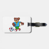 サッカー遊の熊のスポーツ衣装 ラゲッジタグ (裏面横)