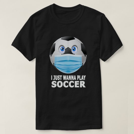 サッカー遊の顔おもしろいマスクサッカー Tシャツ (デザイン正面)
