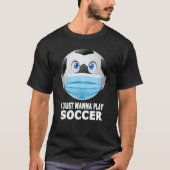 サッカー遊の顔おもしろいマスクサッカー Tシャツ (正面)