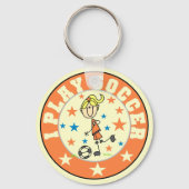 サッカー遊Tシャツとギフトの少女I キーホルダー (正面)