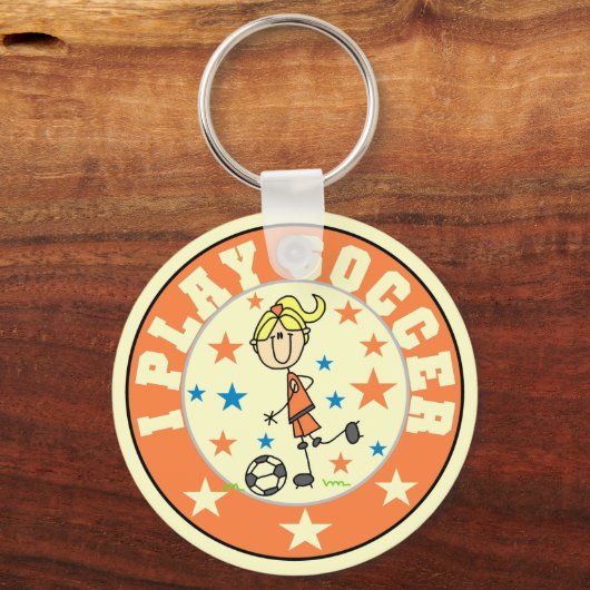 サッカー遊Tシャツとギフトの少女I キーホルダー (正面)