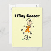 サッカー遊Tシャツとギフトの少女I ポストカード (正面/裏面)