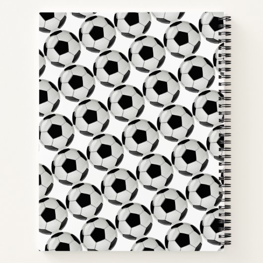 サッカー選パーソナライズされた手チームの写真コラージュ ノートブック (裏面)