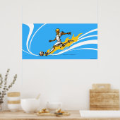 サッカー選手がサッカーボールを蹴った ポスター (キッチン)