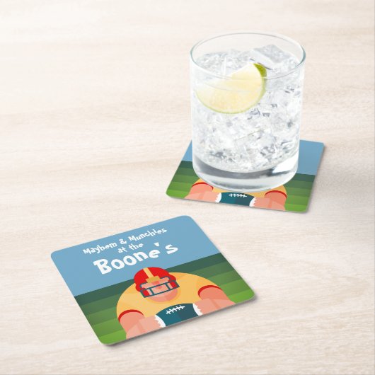 サッカー選手すごいのファンゲームの日 スクエアペーパーコースター (インサイチュ)