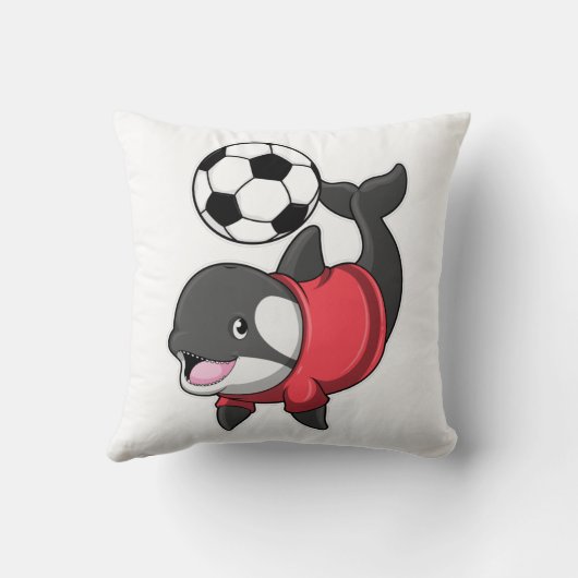 サッカー選手としてのキラークジラ クッション (裏面)