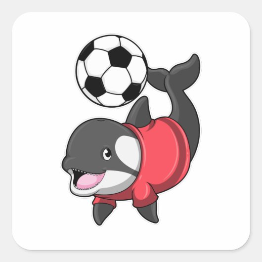 サッカー選手としてのキラークジラ スクエアシール (正面)