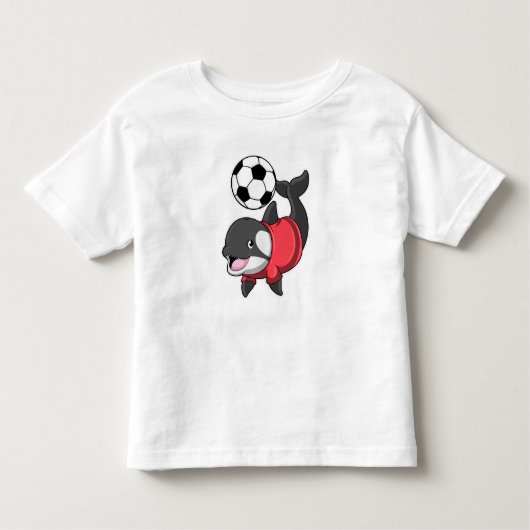 サッカー選手としてのキラークジラ トドラーTシャツ (正面)