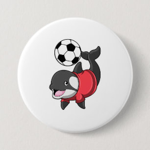 サッカー選手としてのキラークジラ 缶バッジ