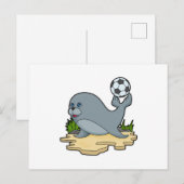 サッカー選手としてのシールとサッカー ポストカード (正面/裏面)