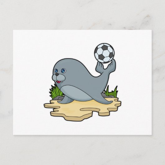 サッカー選手としてのシールとサッカー ポストカード (正面)