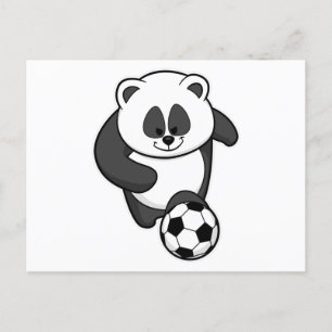 サッカー選手としてのパンダ ポストカード