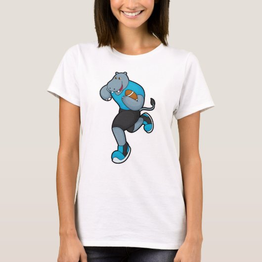 サッカー選手としてのヒッポ Tシャツ (正面)