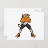 サッカー選手としての猿とサッカーボール ポストカード (正面/裏面)