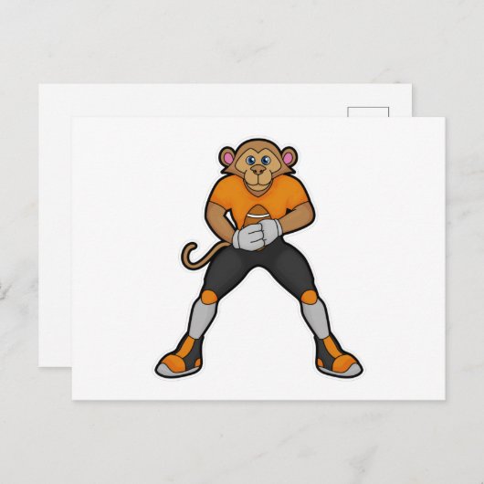 サッカー選手としての猿とサッカーボール ポストカード (正面/裏面)