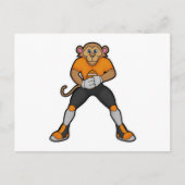 サッカー選手としての猿とサッカーボール ポストカード (正面)