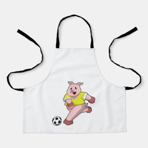 サッカー選手としての豚 エプロン