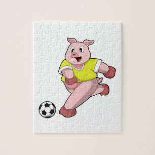 サッカー選手としての豚 ジグソーパズル