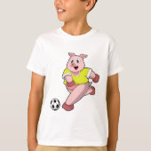 サッカー選手としての豚 Tシャツ (正面)