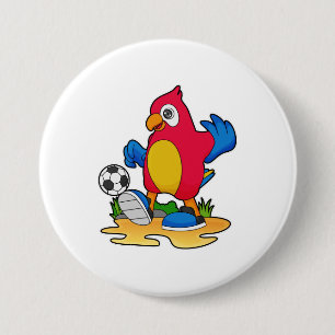 サッカー選手としてオウム 缶バッジ