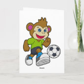 サッカー選手としてプレーするサルとサッカーボール カード (裏面)