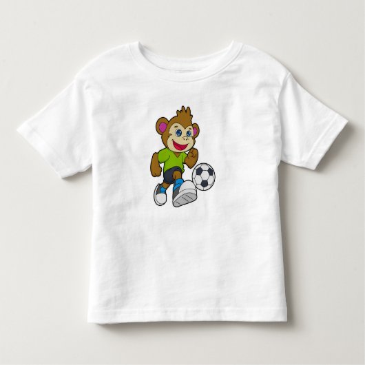 サッカー選手として猿 トドラーTシャツ (正面)
