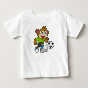サッカー選手として猿 ベビーTシャツ