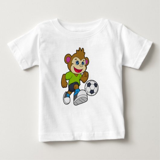 サッカー選手として猿 ベビーTシャツ (正面)