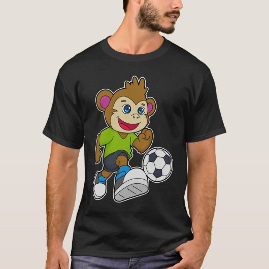 サッカー選手として猿 Tシャツ (正面)