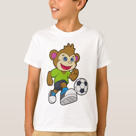 サッカー選手として猿 Tシャツ (正面)