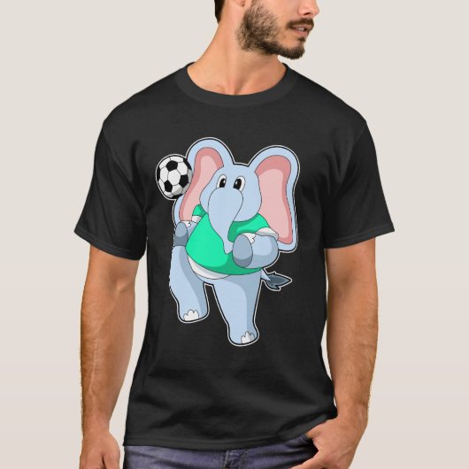サッカー選手として象サッカー.PNG Tシャツ (正面)