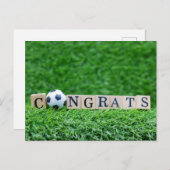 サッカー選手とサッカーファンの皆さん、おめでとう ポストカード (正面/裏面)