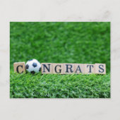 サッカー選手とサッカーファンの皆さん、おめでとう ポストカード (正面)