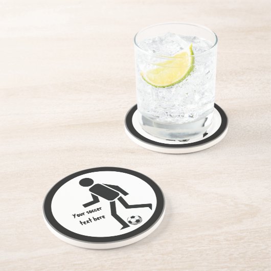 サッカー選手とボールカスタムギフト コースター (側面)